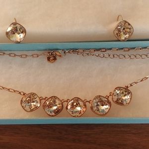 Touchstone Crystal Blushful Necklace and Earrings set